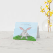 Hoppy Easter Bunny Kaart (Gele Bloem)
