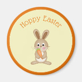 Hoppy Easter Bunny met wortel Magneet (Voorkant)