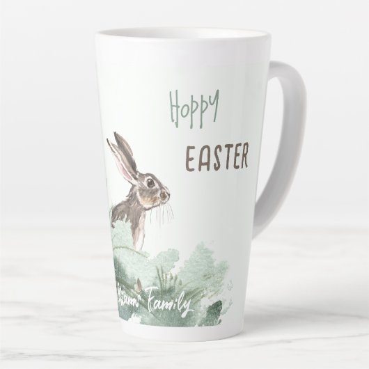 Hoppy Easter Bunny Schattige Bloemenpastel Latte Mok (Rechterhoek)