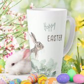 Hoppy Easter Bunny Schattige Bloemenpastel Latte Mok