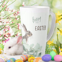 Hoppy Easter Bunny Schattige Bloemenpastel Latte Mok