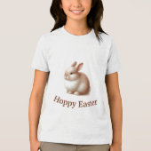Hoppy Easter Bunny | Schattigee Kinderen Pasen T-s Tri-Blend Shirt (Voorkant)