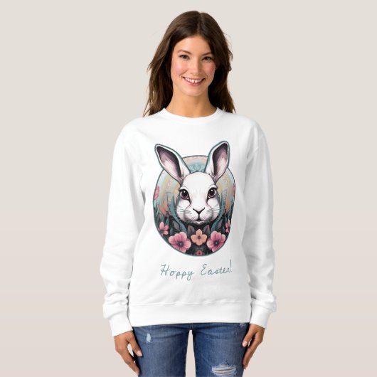 Hoppy Easter Bunny Sweatshirt (Voorkant volledig)
