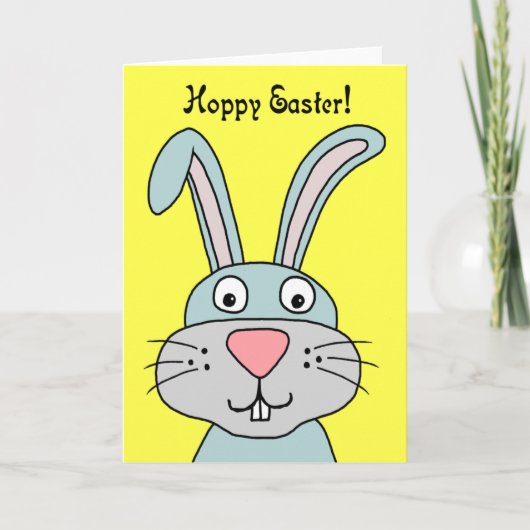 Hoppy Easter Bunny Wenskaart Feestdagen Kaart (Voorkant)