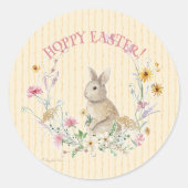 Hoppy Easter Bunny Wildflower Floral Envelope Seal Ronde Sticker (Voorkant)