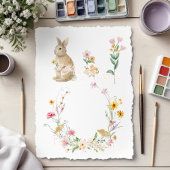 Hoppy Easter Bunny Wildflower Floral Envelope Seal Ronde Sticker