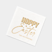 Hoppy Easter Calligraphy Script Persoonlijke naam Folie Servetten (Links)