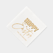 Hoppy Easter Calligraphy Script Persoonlijke naam Folie Servetten (Rechts)