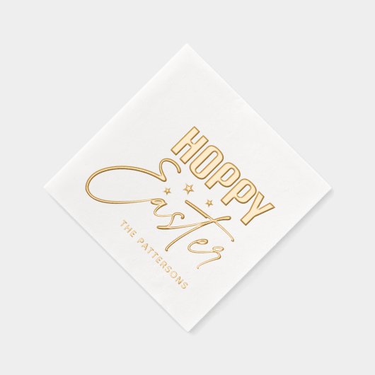 Hoppy Easter Calligraphy Script Persoonlijke naam Folie Servetten (Rechts)