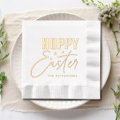 Hoppy Easter Calligraphy Script Persoonlijke naam Folie Servetten