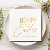 Hoppy Easter Calligraphy Script Persoonlijke naam Folie Servetten