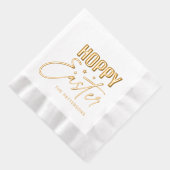 Hoppy Easter Calligraphy Script Persoonlijke naam Folie Servetten (Rechts)