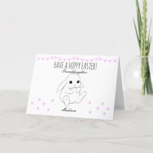 Hoppy Easter Cute Bunny Granddochter - Gepersonali Feestdagen Kaart