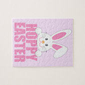 Hoppy Easter Cute Bunny Pun Pink Legpuzzel (Horizontaal)