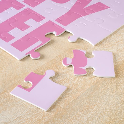 Hoppy Easter Cute Bunny Pun Pink Legpuzzel (Zijkant)