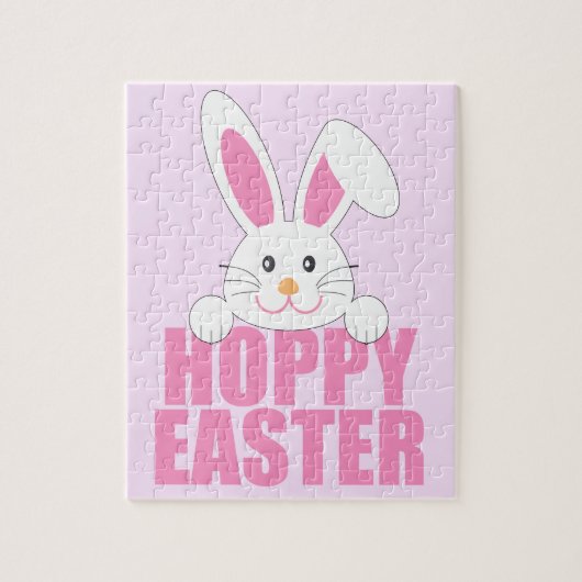 Hoppy Easter Cute Bunny Pun Pink Legpuzzel (Verticaal)