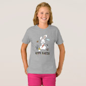 Hoppy Easter Cute Doodle Bunny T-Shirt (Voorkant volledig)
