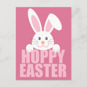 Hoppy Easter - Cute Happy Easter Bunny Pun Briefkaart (Voorkant)