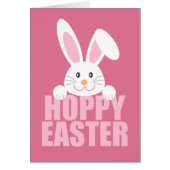 Hoppy Easter Cute Happy Paaster Bunny Pun-kaart (Voorkant)