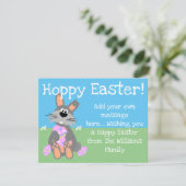 Hoppy Easter Cute Rabbit Editable Feestdagenkaart (Staand voorkant)