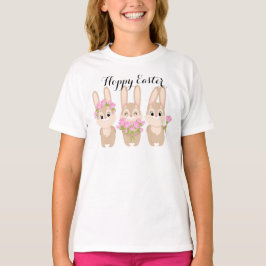 Hoppy Easter Drie Schattigee paashaas T-shirt