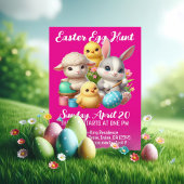 Hoppy Easter Egg Hunt Schattige Bunny Chicks Lamb Kaart