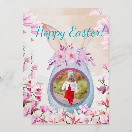 Hoppy Easter egg with photo Kaart (Voorkant / Achterkant)