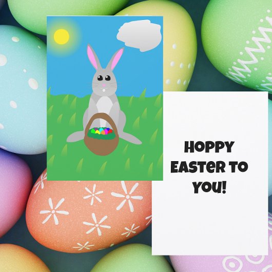 Hoppy Easter! Flat Feestdagenkaart