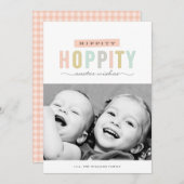 Hoppy Easter | Fotopaaskaart Feestdagenkaart (Voorkant / Achterkant)