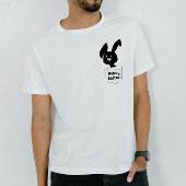 Hoppy Easter Fun Zwart-wit Bunny Pun Cartoon T-shirt