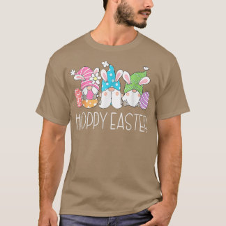 Hoppy Easter Funny Gnome Bunny Spring Eggs Easter T-shirt
