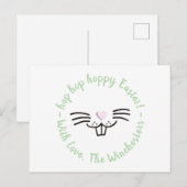 Hoppy Easter Funny Leuke Bunny Face cartoon Custom Briefkaart (Voorkant / Achterkant)