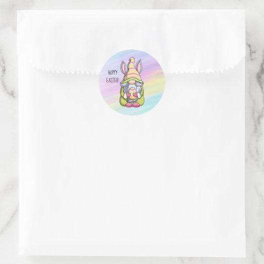 Hoppy Easter Gnome Ronde Sticker (Tas)