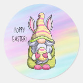 Hoppy Easter Gnome Ronde Sticker (Voorkant)