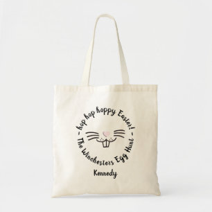 Hoppy Easter grappige konijnengezicht aangepaste n Tote Bag