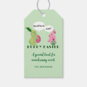 Hoppy Easter Green Pink Easter Bunnies Cadeaulabel (Voorkant)