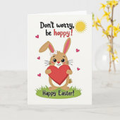 Hoppy Easter Greetings Card Kaart (Gele Bloem)
