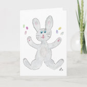 Hoppy Easter - Grey Bunny - Kaart (Voorkant)
