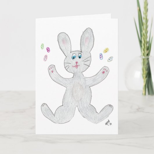 Hoppy Easter - Grey Bunny - Kaart (Voorkant)