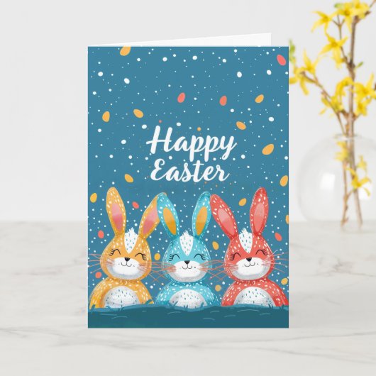 Hoppy Easter Kaart (Gele Bloem)