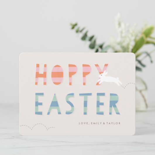 Hoppy Easter Kaart - Bubblegum (Staand voorkant)