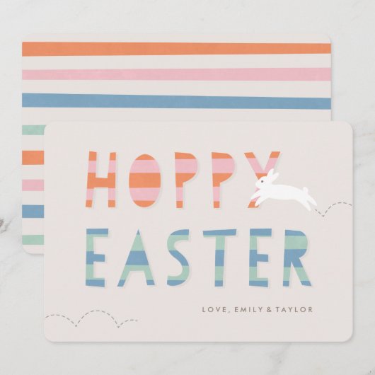 Hoppy Easter Kaart - Bubblegum (Voorkant / Achterkant)