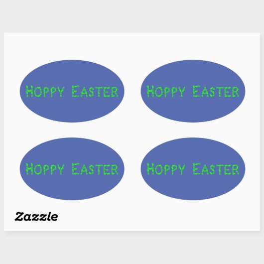 Hoppy Easter Neon Green Ovale Sticker (Vel)