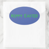 Hoppy Easter Neon Green Ovale Sticker (Tas)