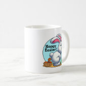 Hoppy Easter! Paashaas pooping chocolade eieren Koffiemok (Voorkant rechts)