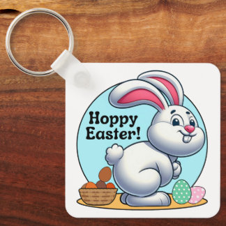 Hoppy Easter! Paashaas pooping chocolade eieren Sleutelhanger