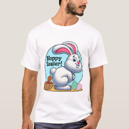 Hoppy Easter! Paashaas pooping chocolade eieren T-shirt