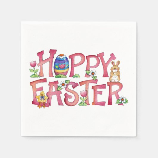 Hoppy Easter - Papier Napkins Servet (Voorkant)