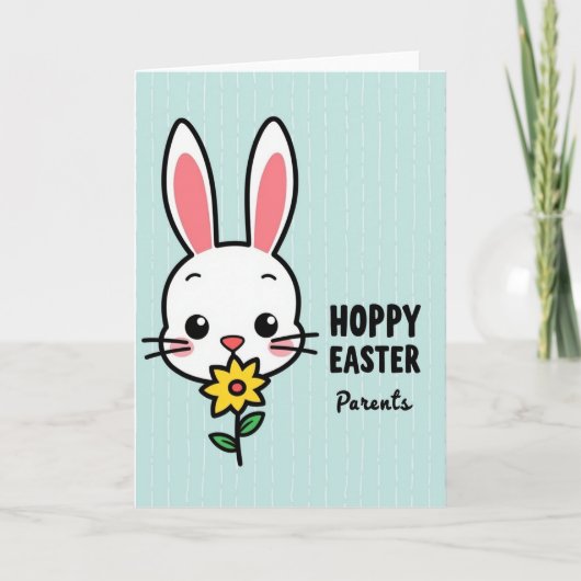 Hoppy Easter Parents Rabbit Card Kaart (Voorkant)