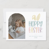 Hoppy Easter Photo Holiday Card Feestdagenkaart (Voorkant)